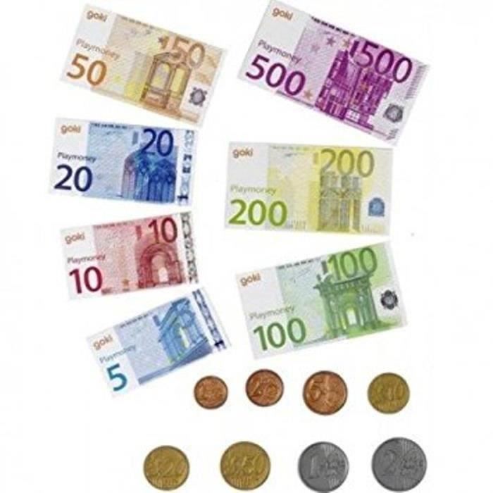 Jeu de monnaie jouet Euro argent fictif 90 pièces +- Pièces et