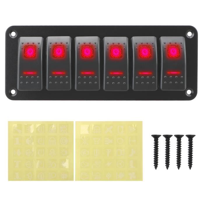 Led Rouge Panne Au Auto Rouge - Panneau Interrupteur À Bascule Led 12v 24v 6 Boutons, Double ...