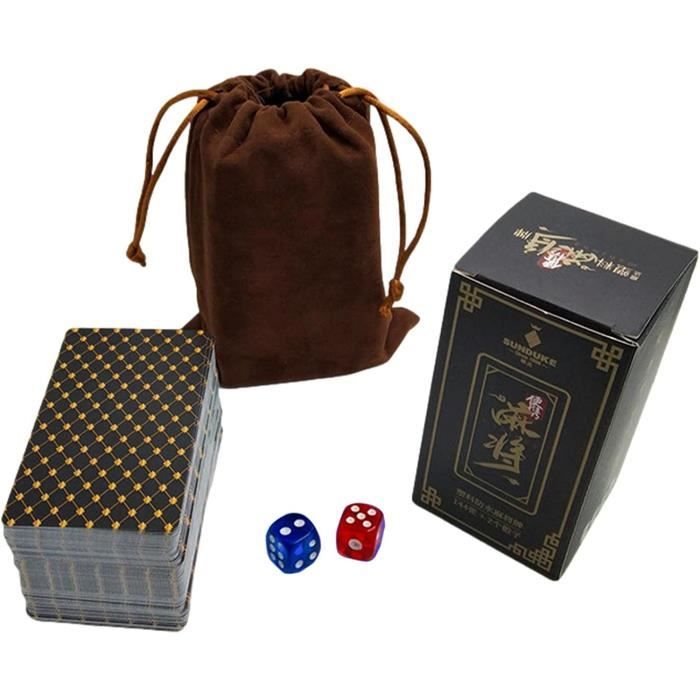 Ensembles Mahjong Jeu De Société Traditionnel Chinois Étanche Avec Sac De Rangement Jeu De