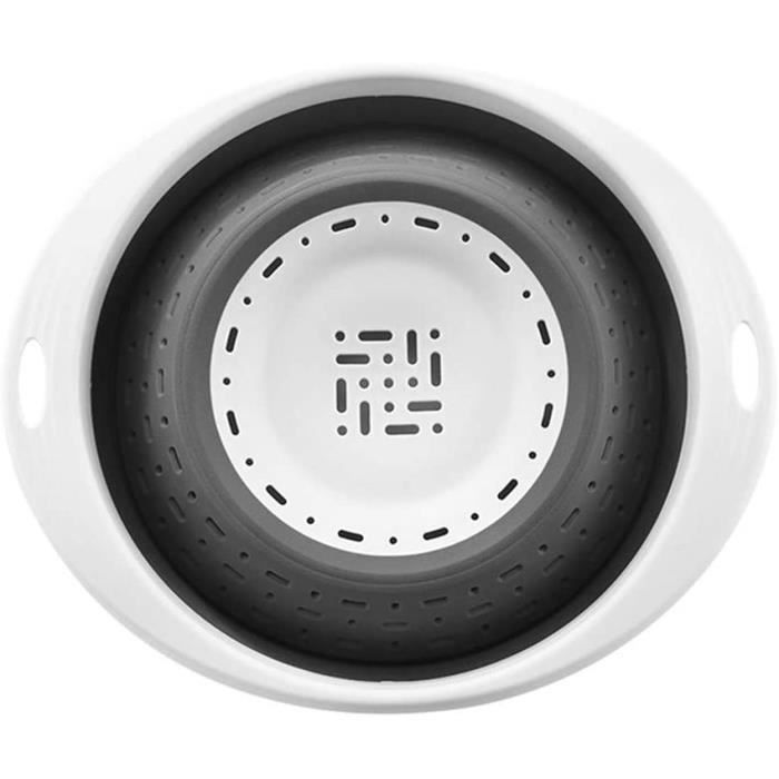Passoire Pliable 24 Cm Noire En Silicone - Égouttoir Pratique Pour Cuisine