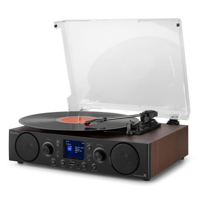 Platine Vinyle - AUDIZIO - Tulsa - Bluetooth 5.0 - Radio FM/DAB+ - Enregistreur Numérique