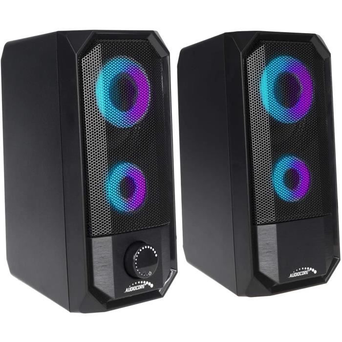 Haut-Parleur Bluetooth AUDIOCORE AC845 - 10W RMS - LED 7 couleurs - USB ...