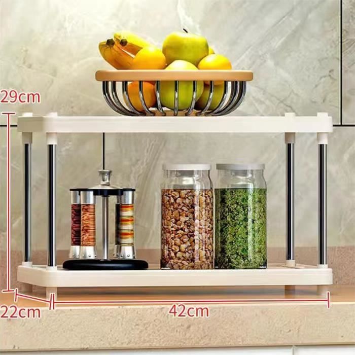 Étagère De Rangement à Plusieurs Niveaux – 2 Pièces Blanc Et Gris, 36 X 24 X 15 Cm, Pour Casseroles Ou Chaussures