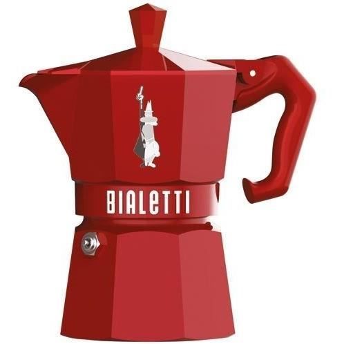 Cafétière Italienne - BIALETTI - MOKA Exclusive - 3 tasses - Rouge éclatant - Design vintage revisité