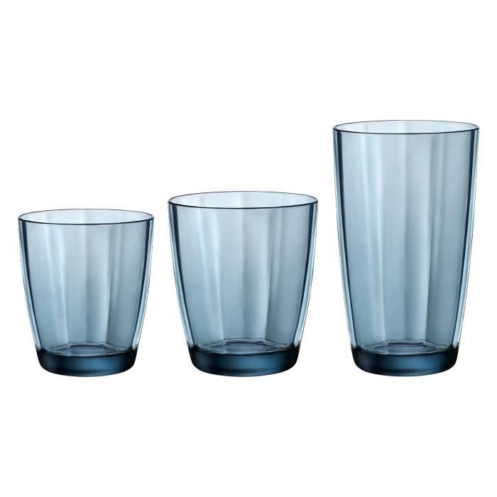 18pc Bleu Pulsar Ensemble de Verrerie - Petit Verres à Gin Cocktail ...