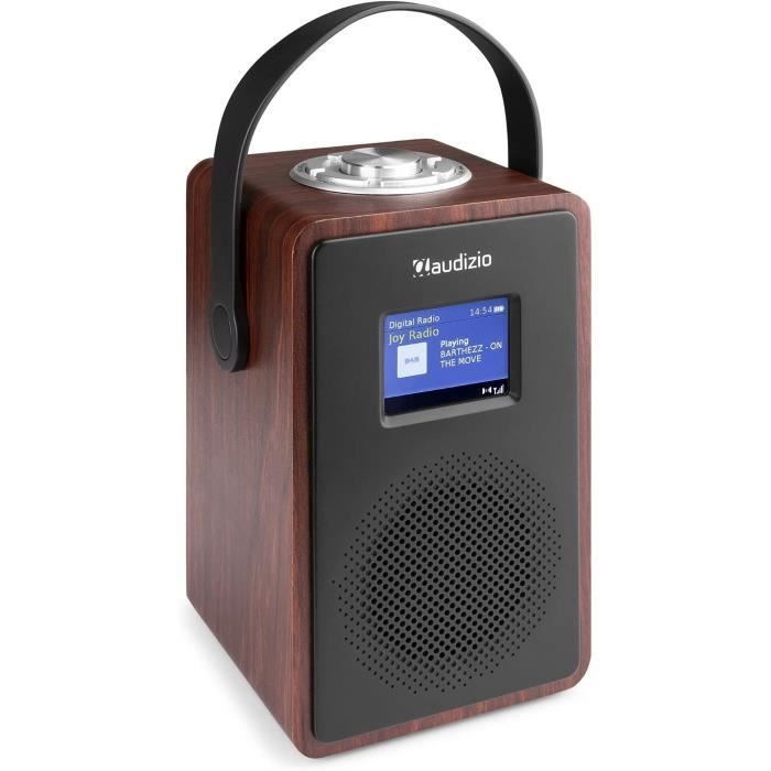 Modena Radio Portable Dab,Bluetooth Et Batterie BoisNoir,Radio Dab,Radio Portable,Poste Radio