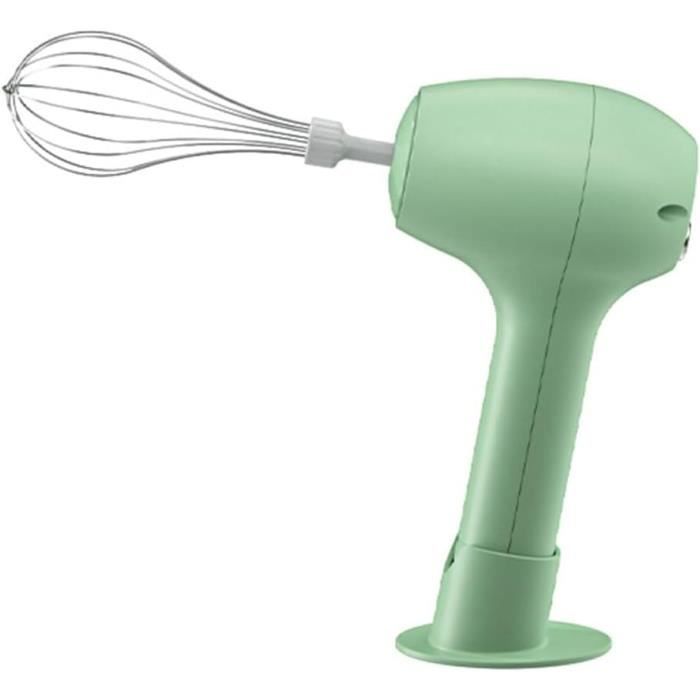Batteur à Main Sans Fil - 3 Vitesses, Double Tête, Recharge USB, Support Inclus - Idéal Pour Pâtisserie - 5