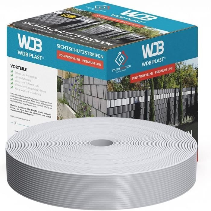 Bandes Brise-vue PVC Rigide Pour Clôture Double Fil - 2,525 M X 19 Cm, 900 G/m2 - Protection Vent Et Vis-à-vis - 11