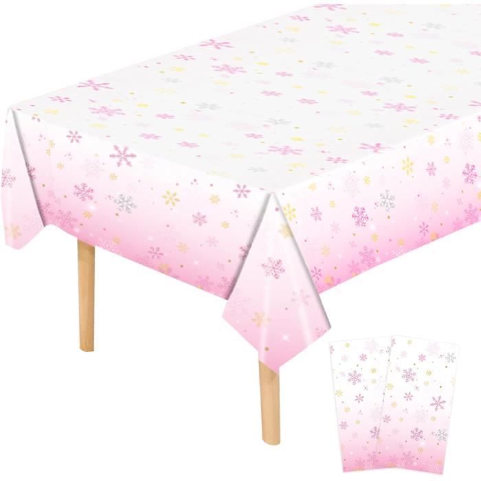 Nappe De Table Jetable Et Imperméable En Plastique Or Rose Pour 50E