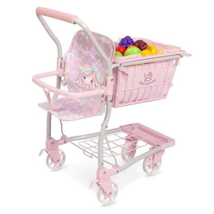 Poussette Double Pour Poupée Pliante Ocean Fantasy DeCuevas Toys 90341 - 75 X 70 X 48 Cm