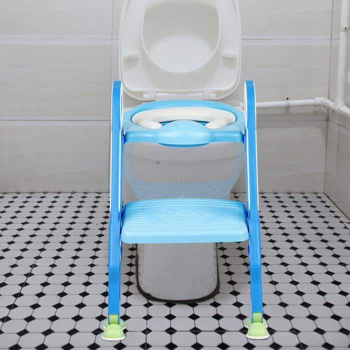 LESAUDACES Reducteur De Wc Siège de toilette pour enfants Repose-pieds  antidérapant Rotatif bleu clair + bleu - Cdiscount Puériculture & Eveil bébé