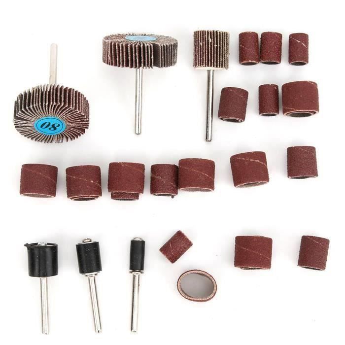 Kit 100 Pierres De Polissage Abrasive Hentek Pour Outils Rotatifs Dremel - Tige 3mm - Corindon Chromé