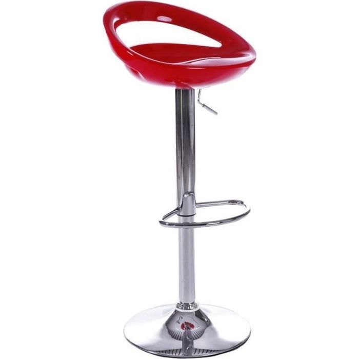 Tabouret de bar rouge Laura - Lot de 2 IdClik - Rotatif et confortable