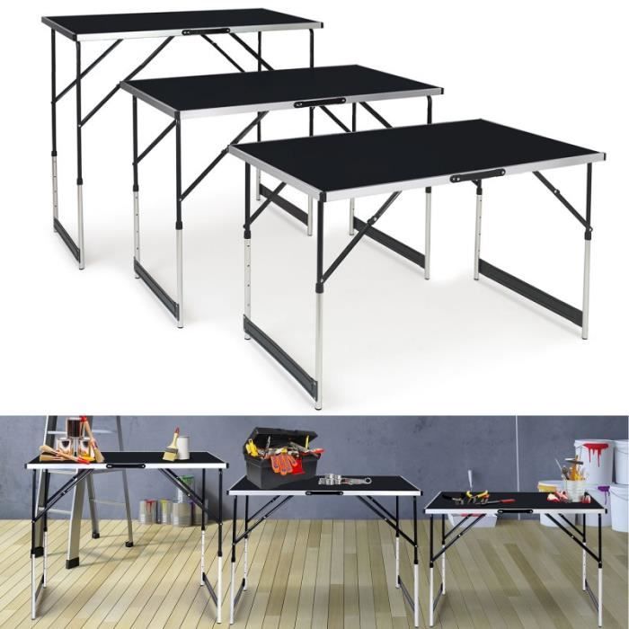 tables a tapisser x3 pliantes multi usages en aluminium cdiscount bricolage