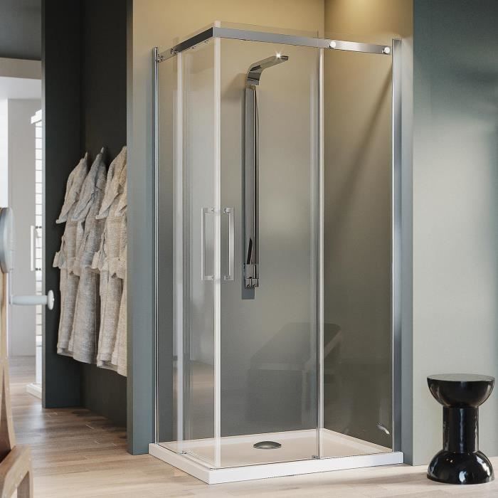 Cabine De Douche Carre 70x70cm H200 Transparent Version Carree