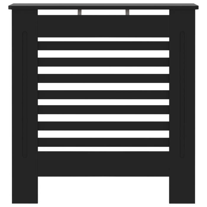 Kstyhome Cache-radiateur Couverture de Radiateur de Chauffage Décoration  Salon Maison Intérieur avec Lattes Horizontales MDF Noir 78 cm