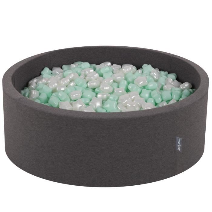 Angelove – Piscine à Balles Bébé 90x30 Cm – 200 Boules Incluses – Coton Doux Et Housse Amovible – Coloris Menthe – Dès 1 An