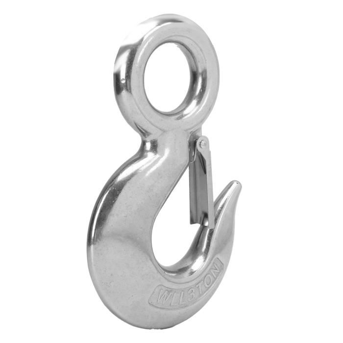 KIMISS Crochet De Chape Remorque Treuil 0.3T Acier Inoxydable - Sécurité Levage