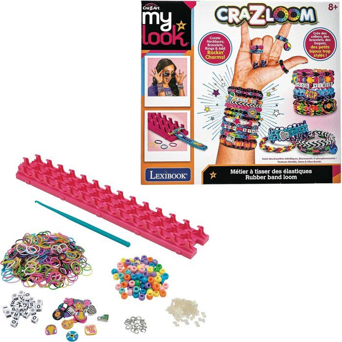LEXIBOOK Kit de bracelet élastiques à tisser Rock n roll