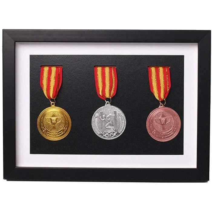 Boîte De Présentation En Bois Pour Médailles - 2 Boîtes Velours, Protection Contre Poussière Et Rayures, Idée Cadeau Collection
