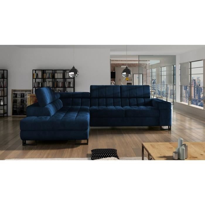 Canapé d'angle Bleu Vintage Confort