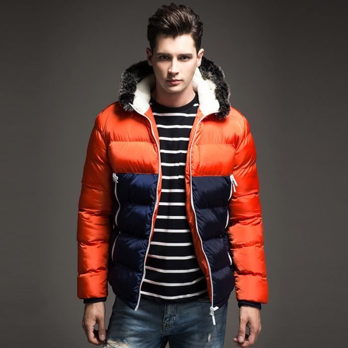 manteau homme orange