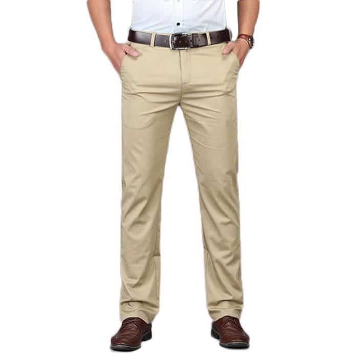 Pantalon Homme Chino Regular Straight Style Business ZEWOW Couleur Kaki Coupe Regular Kaki Cdiscount Pret a Porter