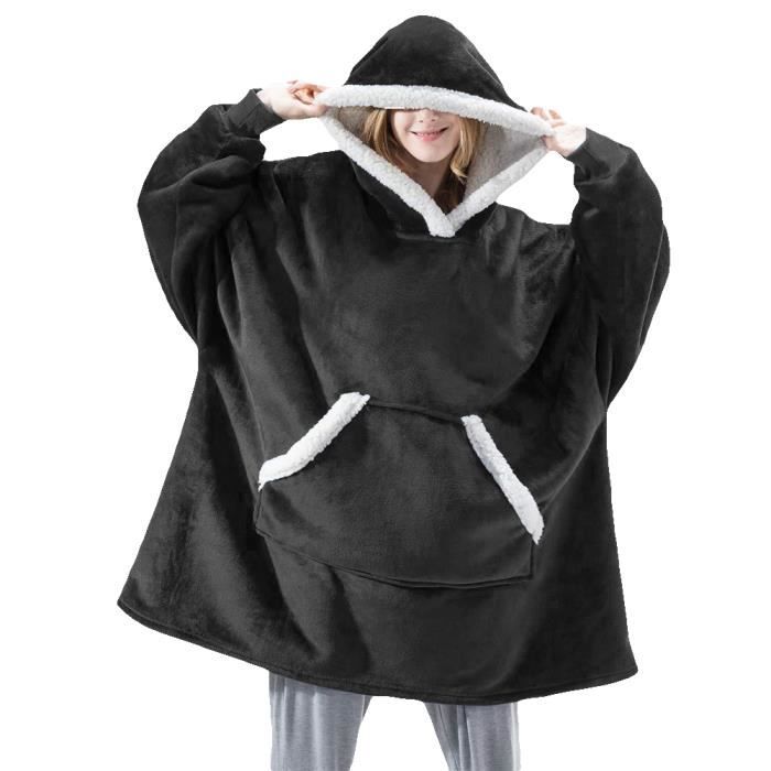 Couverture à Capuche Avec Manches – Ultra Douce, Deux Poches – Pour Adultes, Intérieur/extérieur – Polyvalente Et Confortable