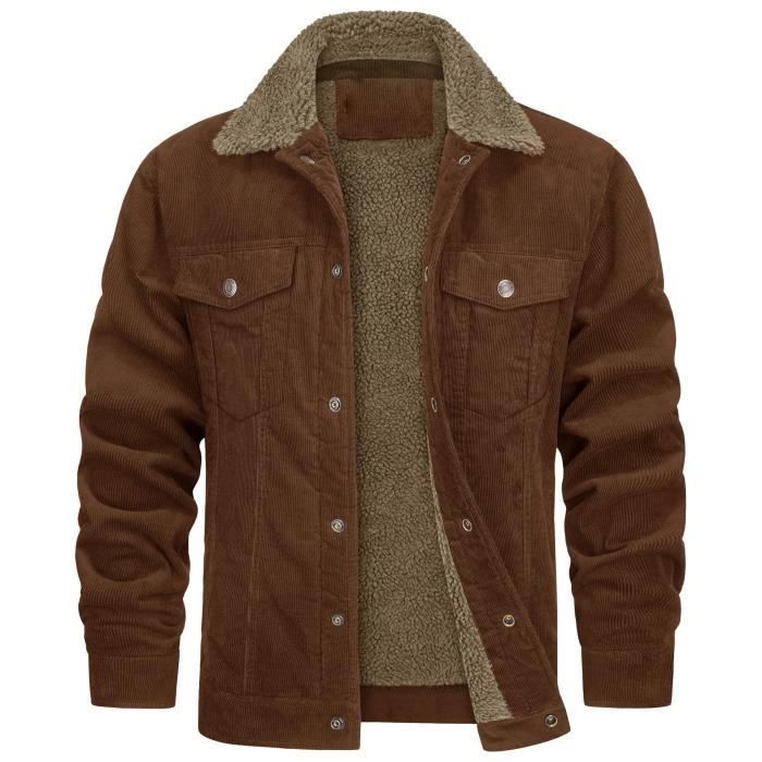 Gilet Utilitaire Homme L.L.Bean Taille XL, Marron Marais, Doublure Polaire Sherpa Bien Chaude Et Col Montant - Idéal Pour L'automne Et L'hiver