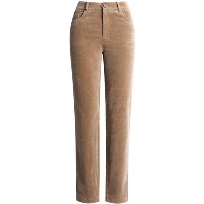 Pantalon Femme Velours C tel Coupe Droite Couleur Unie Taille