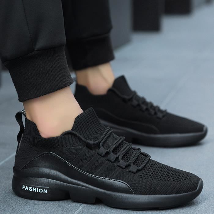 Baskets respirantes en mesh pour couple Baskets de course amortissantes  légères Baskets homme Noir Noir - Cdiscount Chaussures