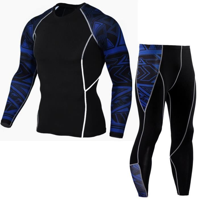 Homme Ensemble de Combinaison de Compression Thermique de Sport Léger ...