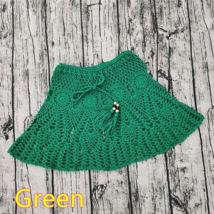 Robe De Plage Crochet Femme AI'MAGE – Cover Up Bikini Col V Manches Courtes, Tricot Ajouré Sexy Légère Pour Été Et Vacances