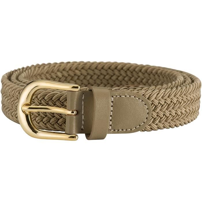 Streeze ceinture élastique pour femmes Extensible et tressée 5 tailles 25 mm de largeur avec boucle en or de tailles XS-XL 