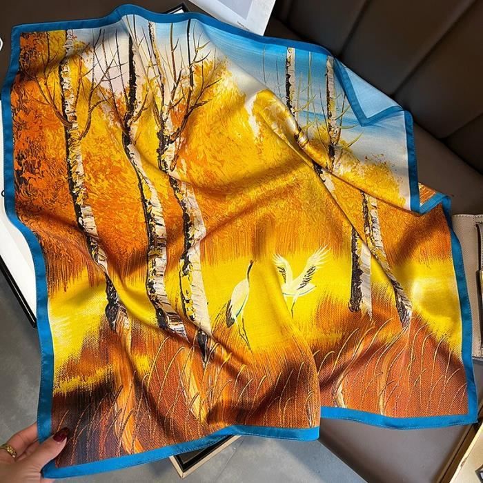 Femmes 60 Foulard Hijab Foulard En Soie Satiné Foulard Châle Foulards