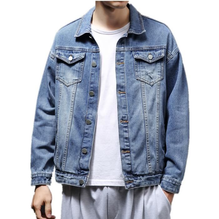 Veste en jean délavé homme best sale