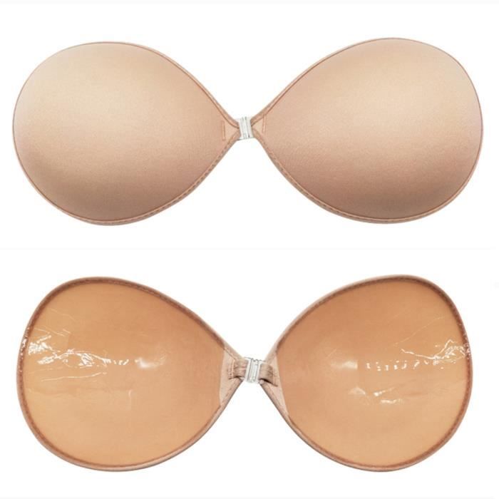 Nimiah Soutien-Gorge Push-up Adhésif Invisible - Sans Bretelles Dos Nu Mariage Plage Robe Décolleté - Effet Volume Naturel
