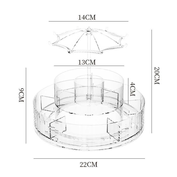 Rangez Votre Salle De Bain : Organisateur De Maquillage Rotatif 360°, Acrylique Transparent - Gain De Place Assuré - 4