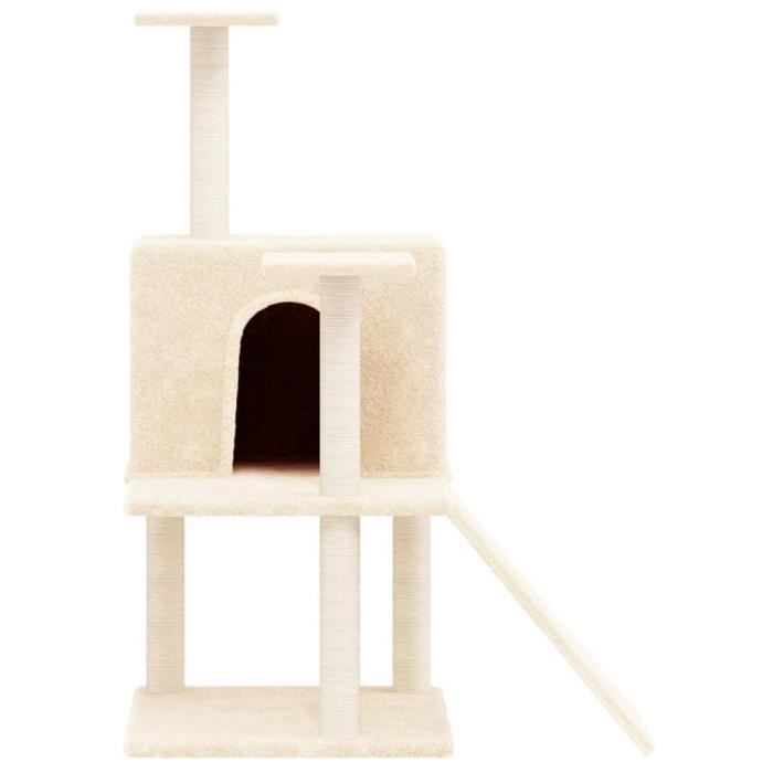 Comparer les prix de Omabeta - Accessoires pour chats - Arbre à chat avec griffoirs en sisal Crème 109 cm HB02605