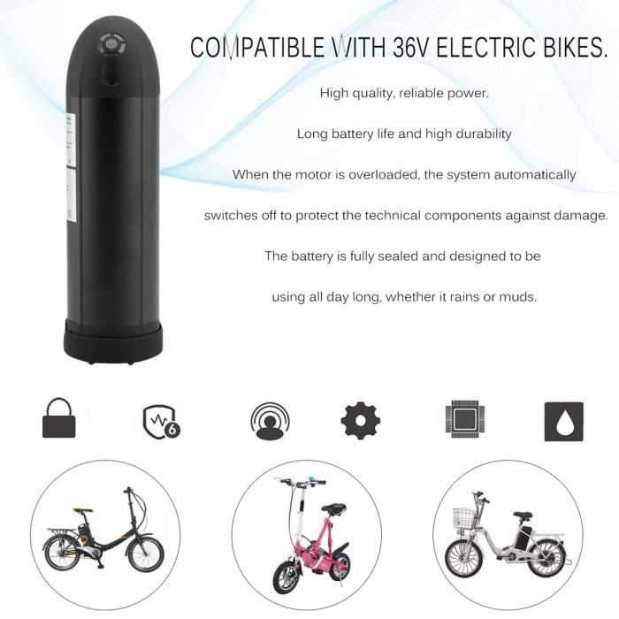 Batterie vélo électrique 36V 10Ah 360Wh batterie li-ion de lithium avec  chargeur en cylindrique pour vélo électrique VTT bicyclette - Cdiscount  Sport