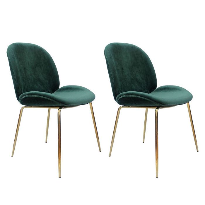 Lot de 2 Chaises Design Charlize 90cm Vert & Or Lot de 2 Chaises Design Charlize 90cm Vert & Or