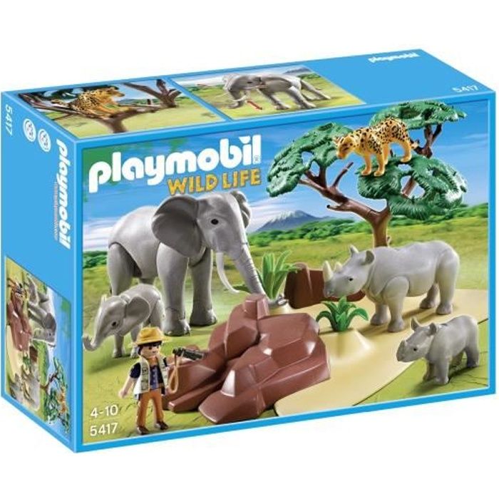 maison pour les éléphants avec Ranger Nourriture enclos éléphant Schleich Wild Life