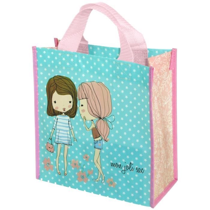 Sac Pour Courses Cabas Shopping Girly Mon Joli Sac Bleu Etoil