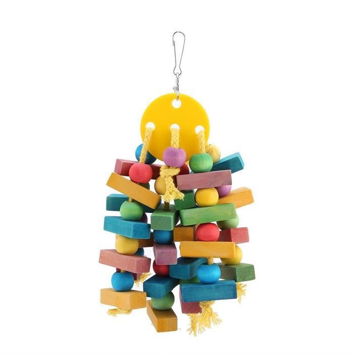 qiilu balançoire de perroquet jouet suspendu perroquet jouet oiseau jouets suspendu en bois jouet perroquet balançoire adapté aux
