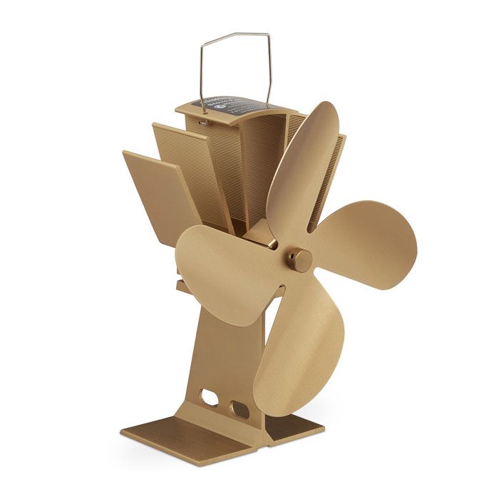 Relaxdays Ventilateur ouvert sans courant sans bruit cheminée et fours la chaleur 4 lames pour cheminée bronze. - Relaxdays
