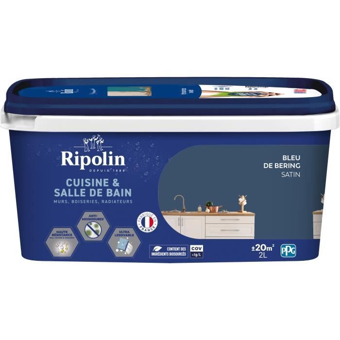 RIPOLIN Peinture Couleur Satin Ultra Couvrante pour Cuisine Chambre Salon Salle Entrée Couloir - vue 3