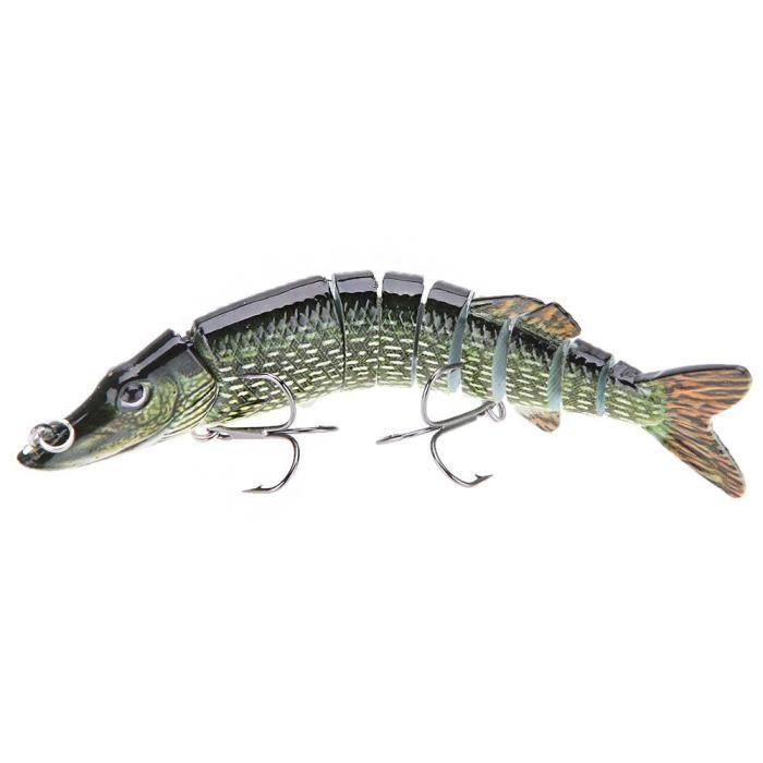 5-12,5cm 20g Leurre de Peche Vivant Realiste multi Articule 9-segement  Pike Maskinonge Swimbait Crankbait leurres durs poissons - Cdiscount Sport