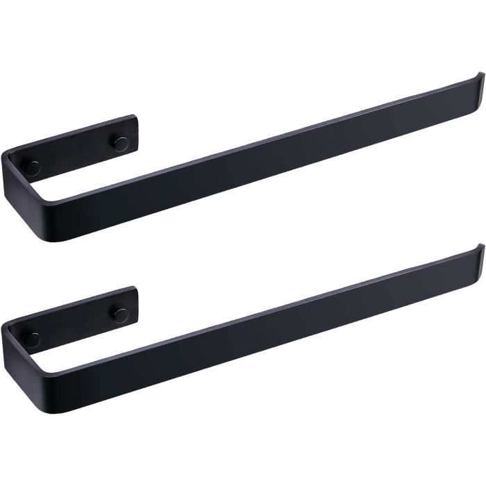 Porte-serviettes Double Barre Argent - 39cm - Alliage Robuste - Pour Salle De Bain, Cuisine, Entrée - Montage Facile