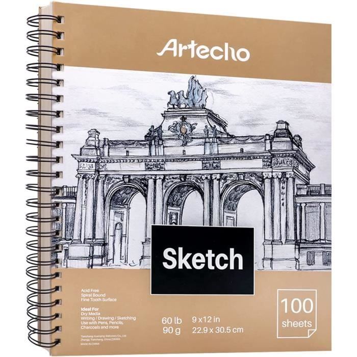 Bienfang Skizzenblock – 2 Stück, 21,6x27,9 Cm, 100 Blatt – Spiralbindung, 90 G/m² Papier Für Zeichnen & Skizzieren