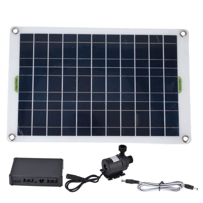 ZER- pompe de bassin solaire Kit de pompe à eau solaire 50W panneau 800L/h 12V à faible bruit DC écologique Durable en plastique